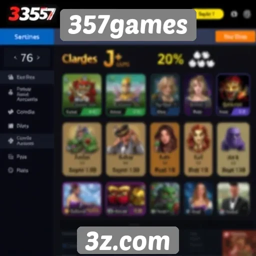 Características da interface do 357games analisadas